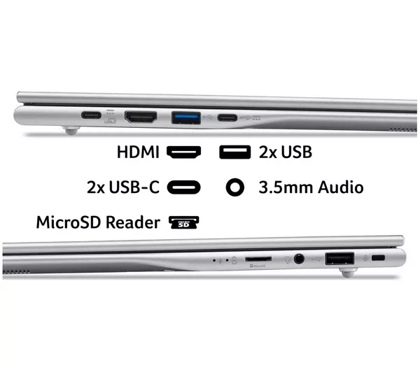 ACER Aspire Lite 15.6" Laptop - AMD Ryzen 3, 128 GB SSD, Silver